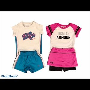 Under Armour and Nike outfit sets.